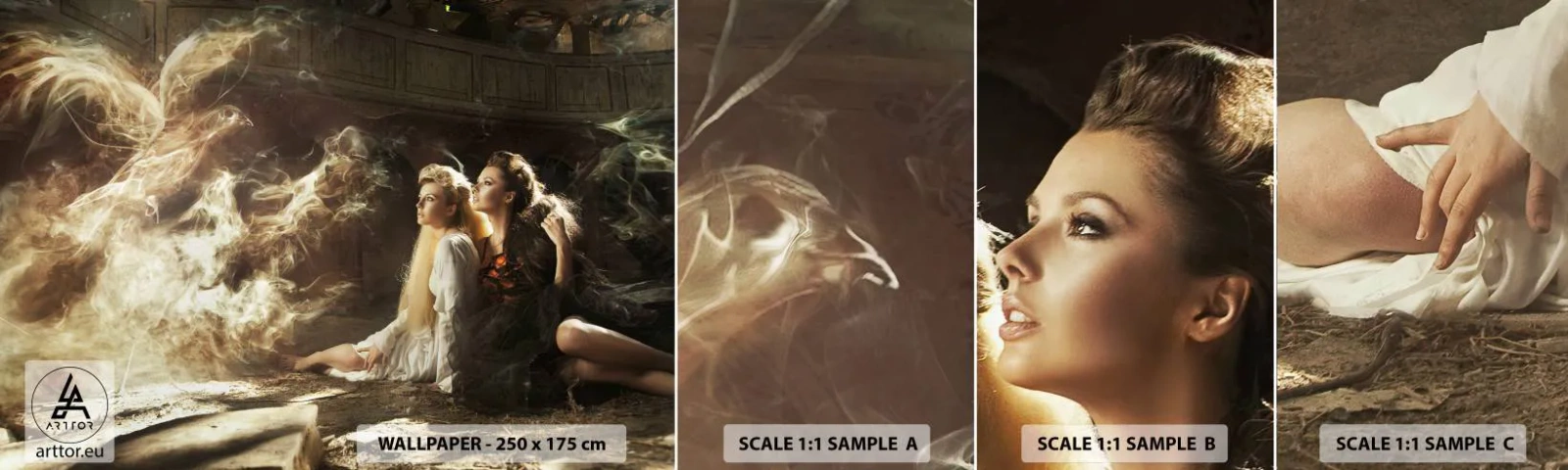 Fototapeta Próbka Samoprzylepna Deluxe Sticker - I stała się poezja - Abstrakcja, Feniks, Kobieta - 100x30 cm