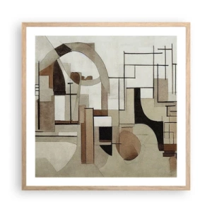 Plakat w ramie jasny dąb - Pejzaż miejski 2.0 - 60x60 cm