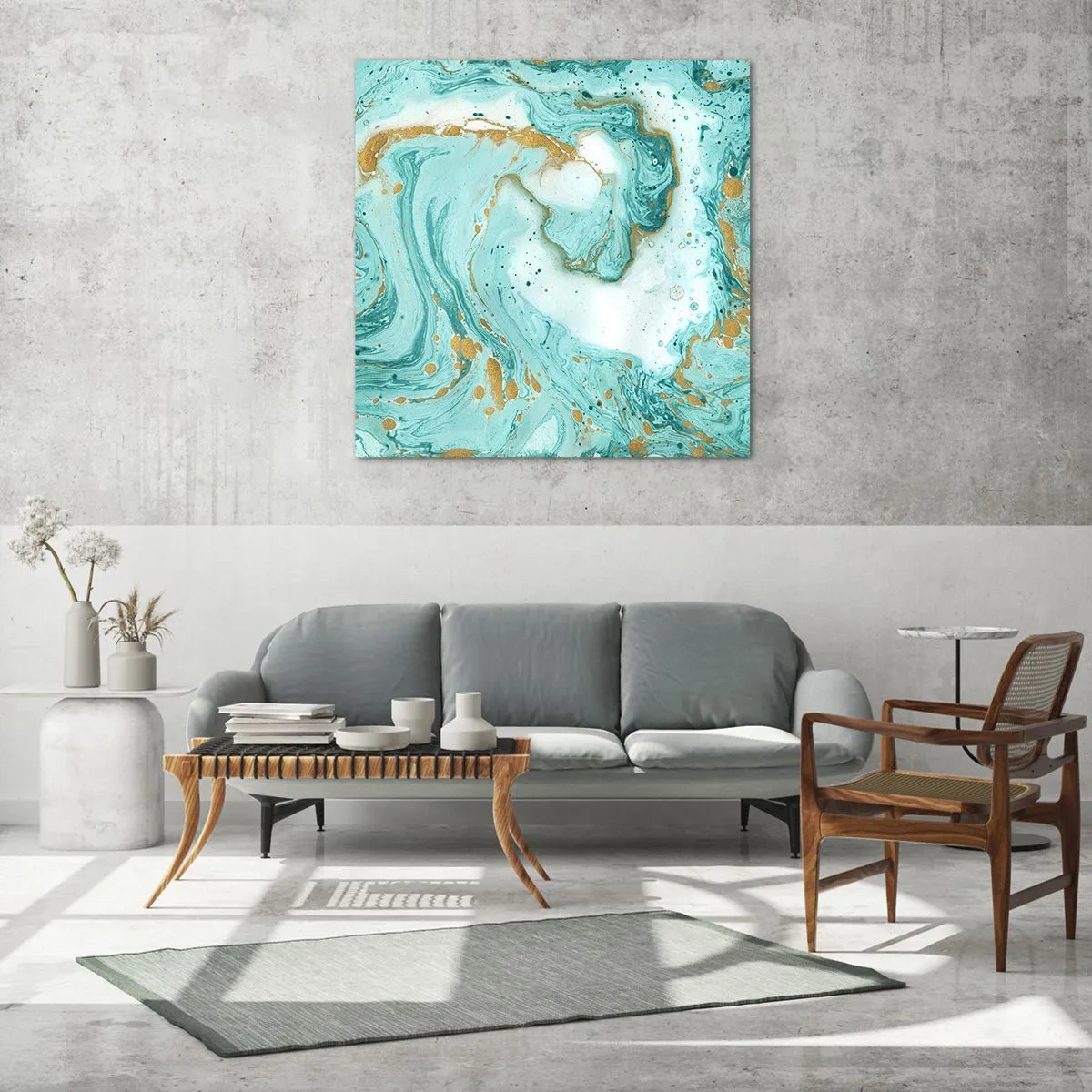 Obraz na szkle - Pod wielką falą z epoki Edo - 60x60 cm