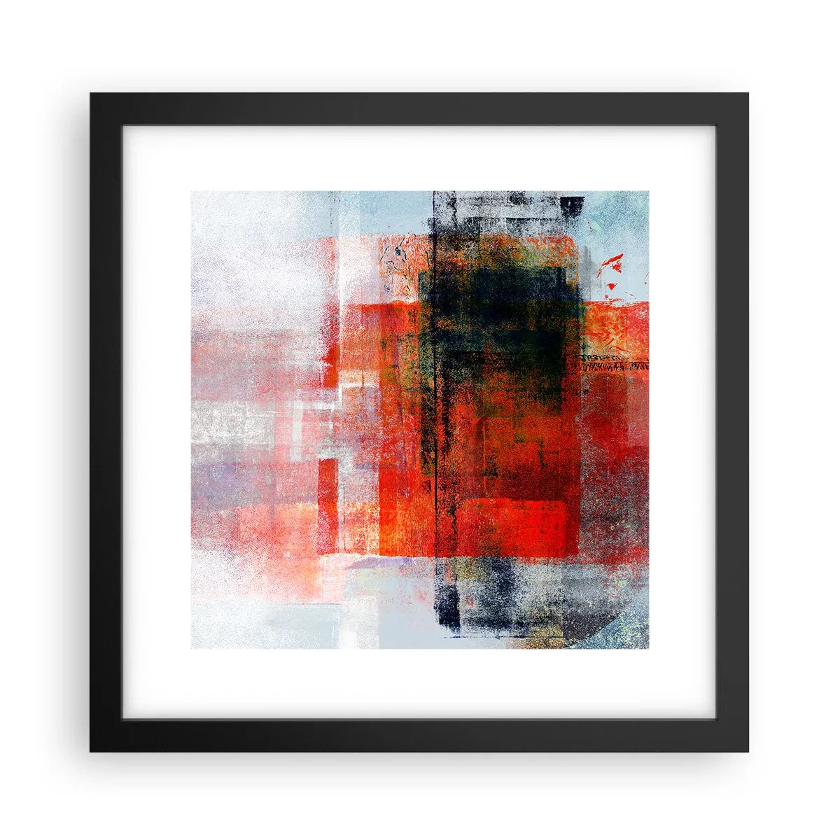 Plakat w czarnej ramie - Kompozycja rozżarzona - 30x30 cm