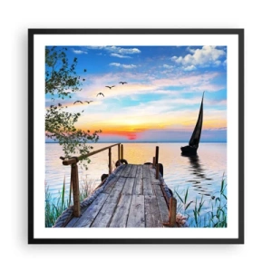 Plakat w czarnej ramie - Dobry wieczór - 60x60 cm