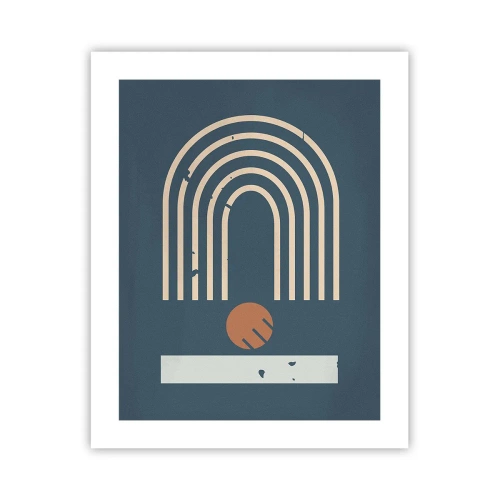 Plakat - Geometria na granacie - 40x50 cm