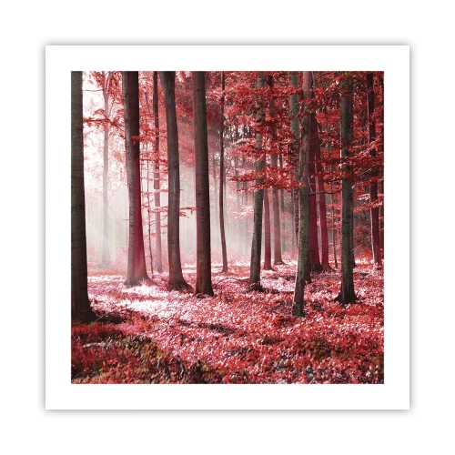 Plakat - Czerwony równie piękny - 50x50 cm