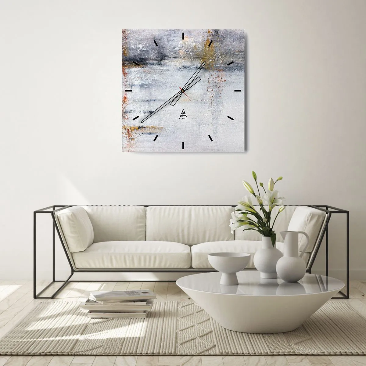 Zegar ścienny - Za powietrza zasłoną - 40x40 cm