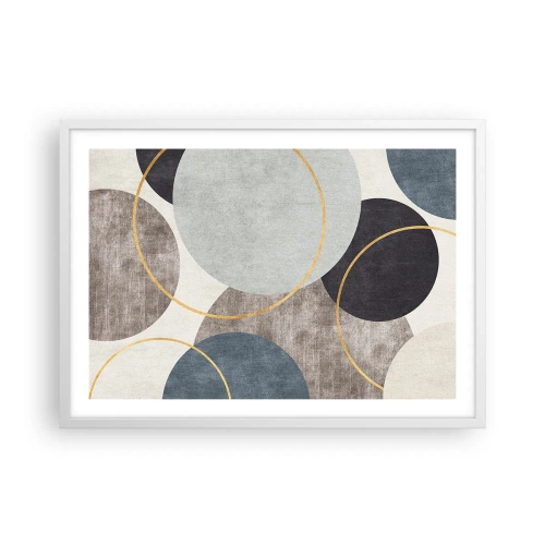 Plakat w białej ramie - Koło za kołem - 70x50 cm