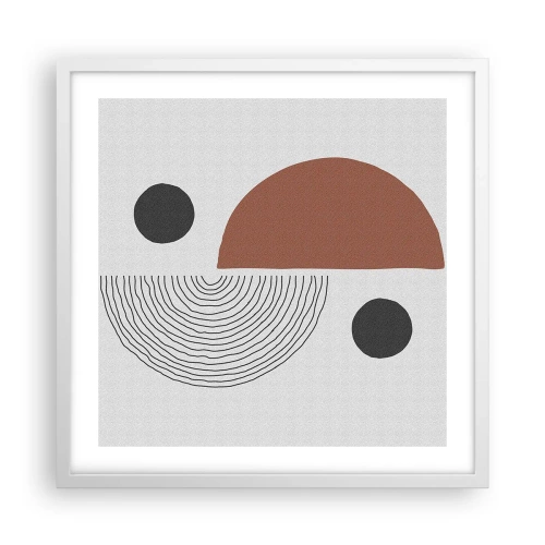 Plakat w białej ramie - Doskonałość koła - 50x50 cm