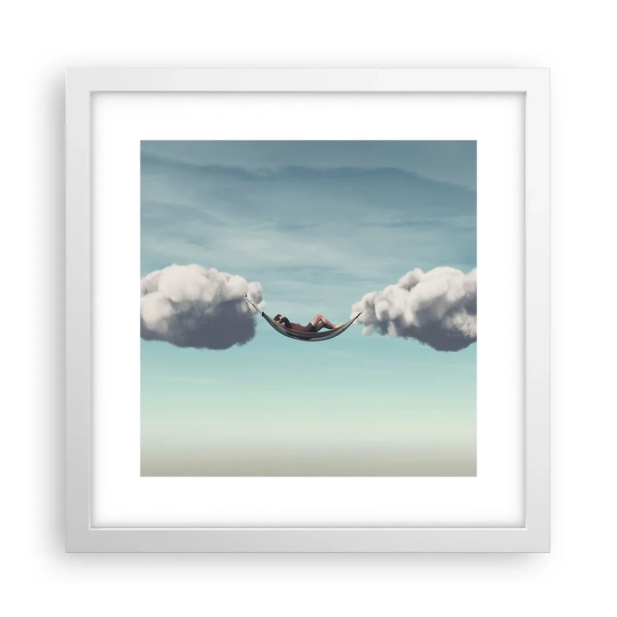 Plakat w białej ramie - Błogość chwili - 30x30 cm