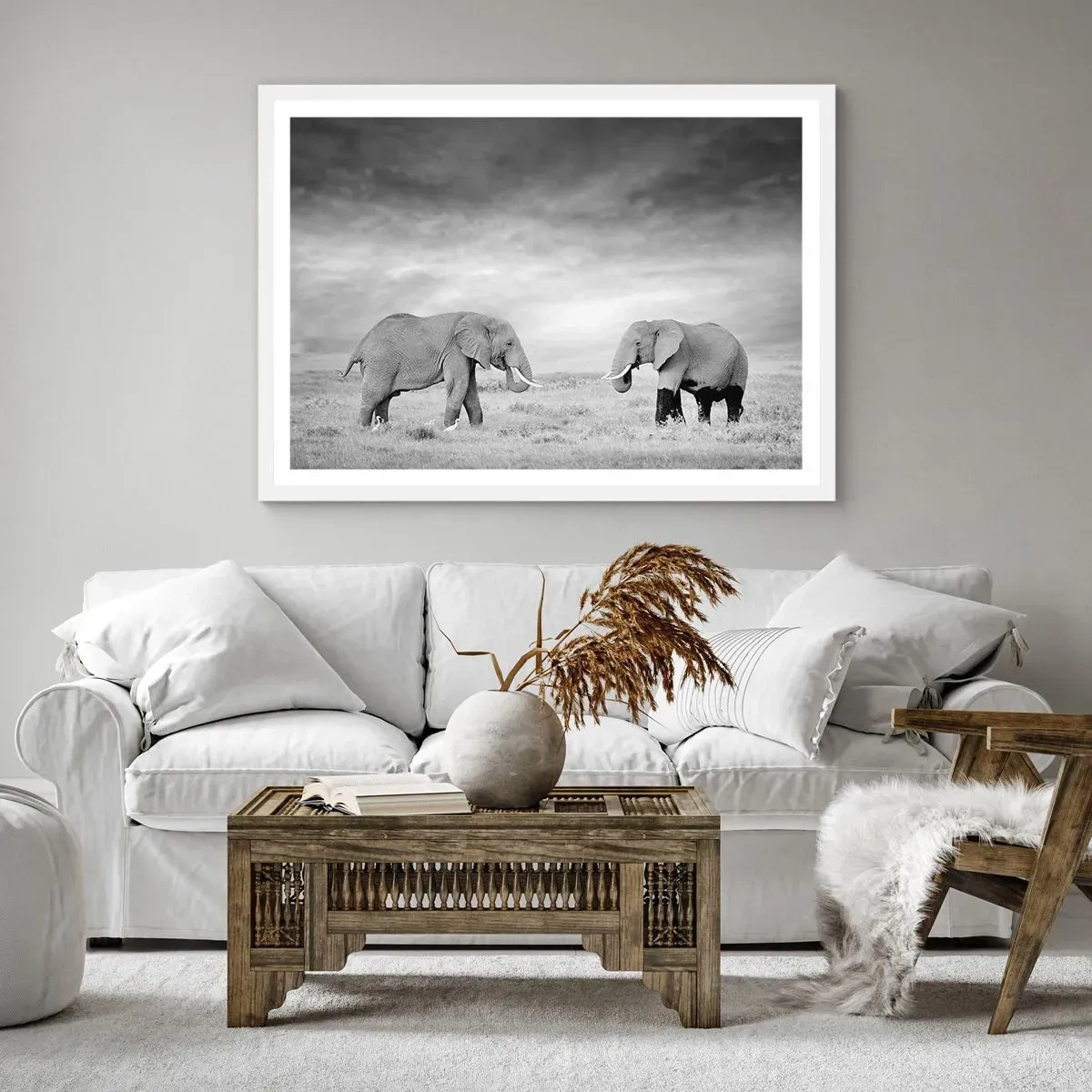 Plakat w białej ramie - Szare jest piękne - 50x40 cm