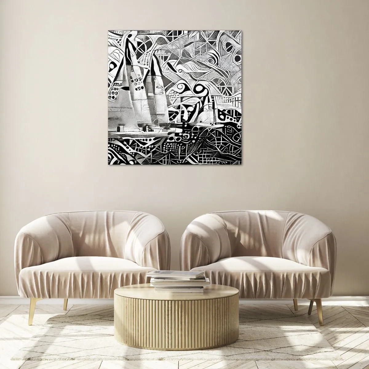 Obraz na szkle - Między falami - 50x50 cm