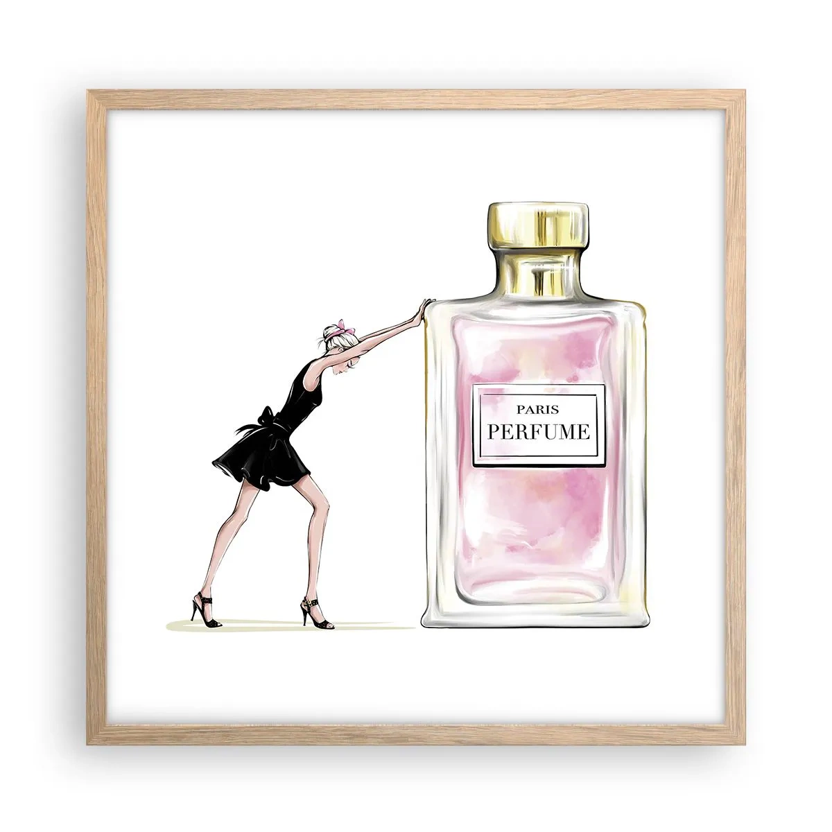 Plakat w ramie jasny dąb - Esencja kobiecości - 50x50 cm