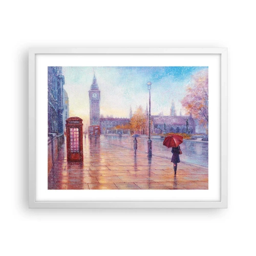 Plakat w białej ramie - Londyński jesienny dzień - 50x40 cm