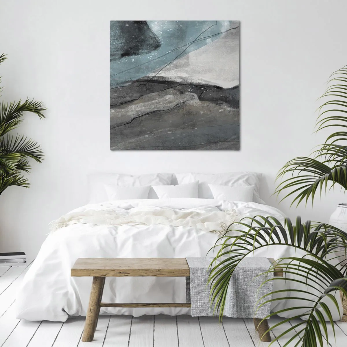 Obraz na płótnie - Abstrakcja: skały i lód - 40x40 cm