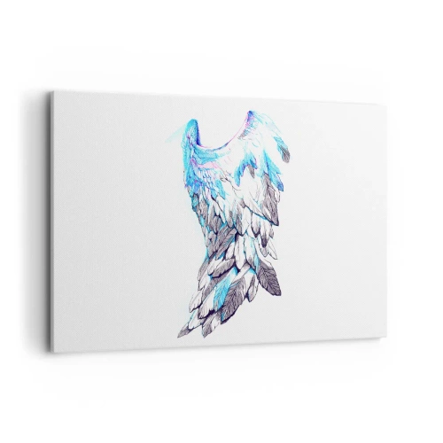 Obraz na płótnie - Delikatne anielskie skrzydła w pastelowych odcieniach - 120x80cm - Trzeba mi skrzydeł - Nowoczesna dekoracja ścienna do salonu, kuchni i sypialni ARTTOR