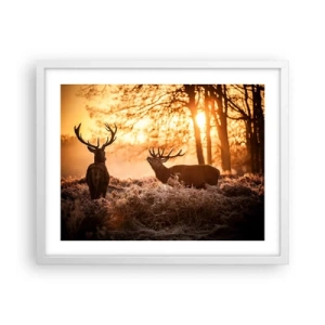 Plakat w białej ramie - Marzenie myśliwego - 50x40 cm