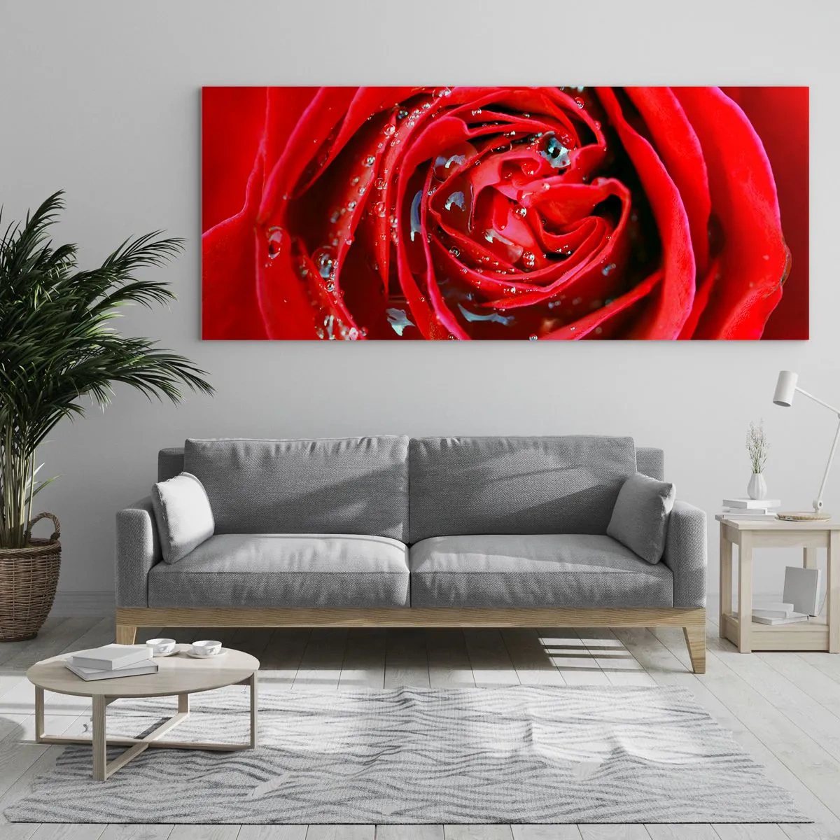 Obraz na szkle - W kroplach rosy - 90x30 cm