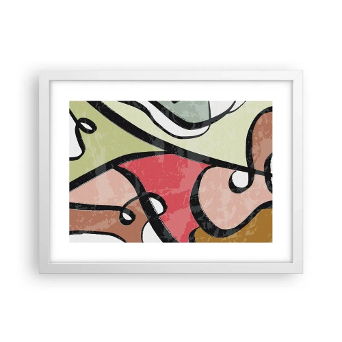 Plakat w białej ramie - Piruety wśród barw - 40x30 cm