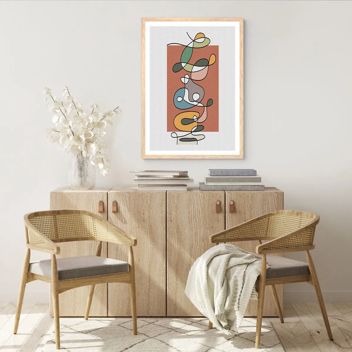 Plakat w ramie jasny dąb - Abstrakcja: kolorowy pląs - 30x40 cm