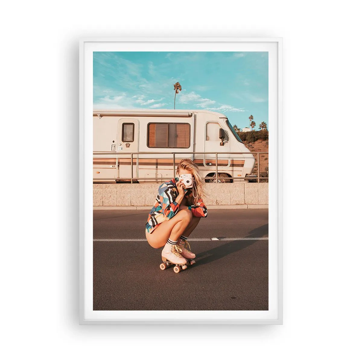 Plakat w białej ramie - Uśmiech, proszę! - 70x100 cm