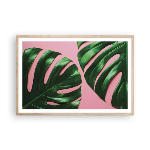 Plakat w ramie jasny dąb - Zielone rendez-vous - 91x61 cm