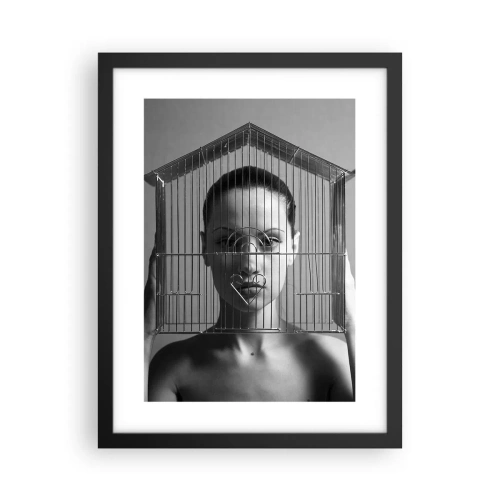Plakat w czarnej ramie - Portret nieco surrealistyczny - 30x40 cm