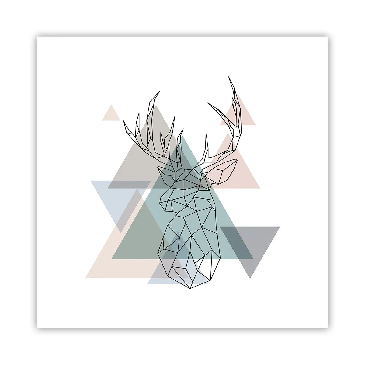 Plakat - W geometrycznym lesie - 40x40 cm