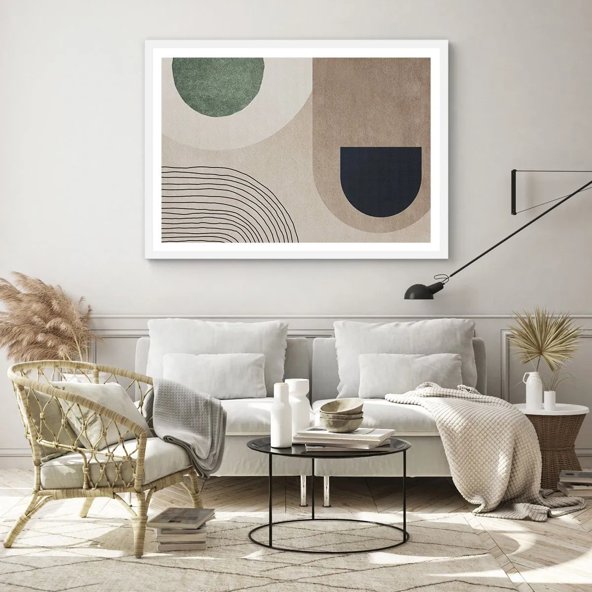 Plakat w białej ramie - Łagodność owalu - 50x40 cm