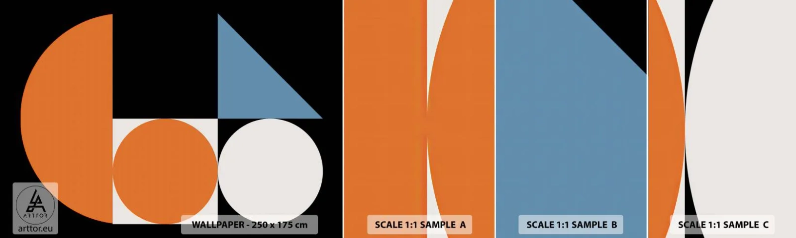 Fototapeta Próbka Samoprzylepna Deluxe Sticker - Układ figurowy - Abstrakcja, Grafika, Wzór Geometryczny - 100x30 cm