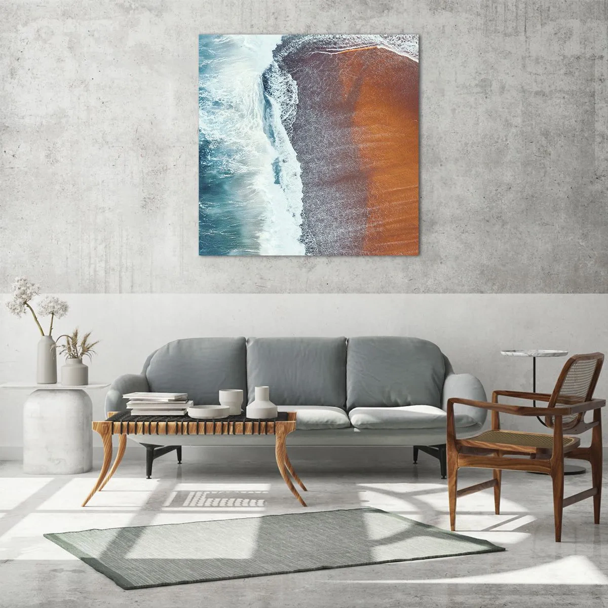 Obraz na szkle - Dotyk oceanu - 70x70 cm