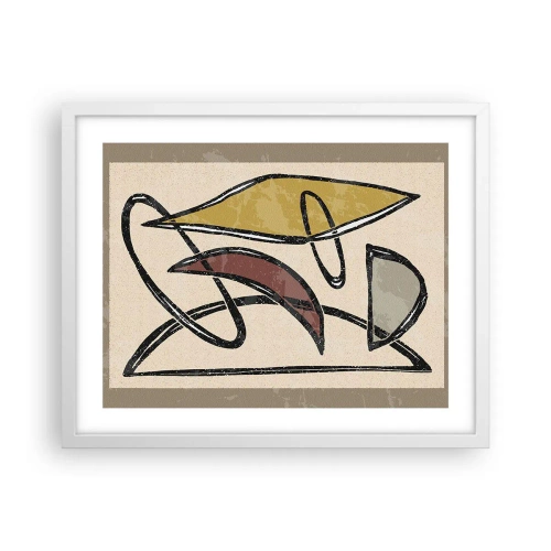 Plakat w białej ramie - Piony i poziomy - 50x40 cm