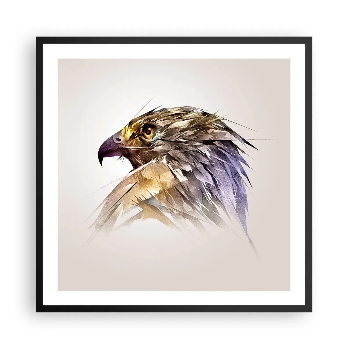 Plakat w czarnej ramie - Portret wojownika - 60x60 cm