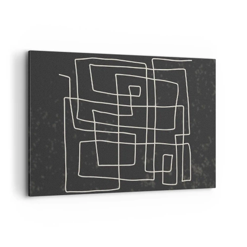 Obraz na płótnie - Abstrakcyjny wzór geometryczny na ciemnym tle - 100x70cm - Nie taki prosty - Nowoczesna dekoracja ścienna do salonu, kuchni i sypialni ARTTOR