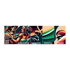 Fototapeta Próbka Standard Eco - W rytmie serca - Kubizm, Para, Taniec - 100x30 cm