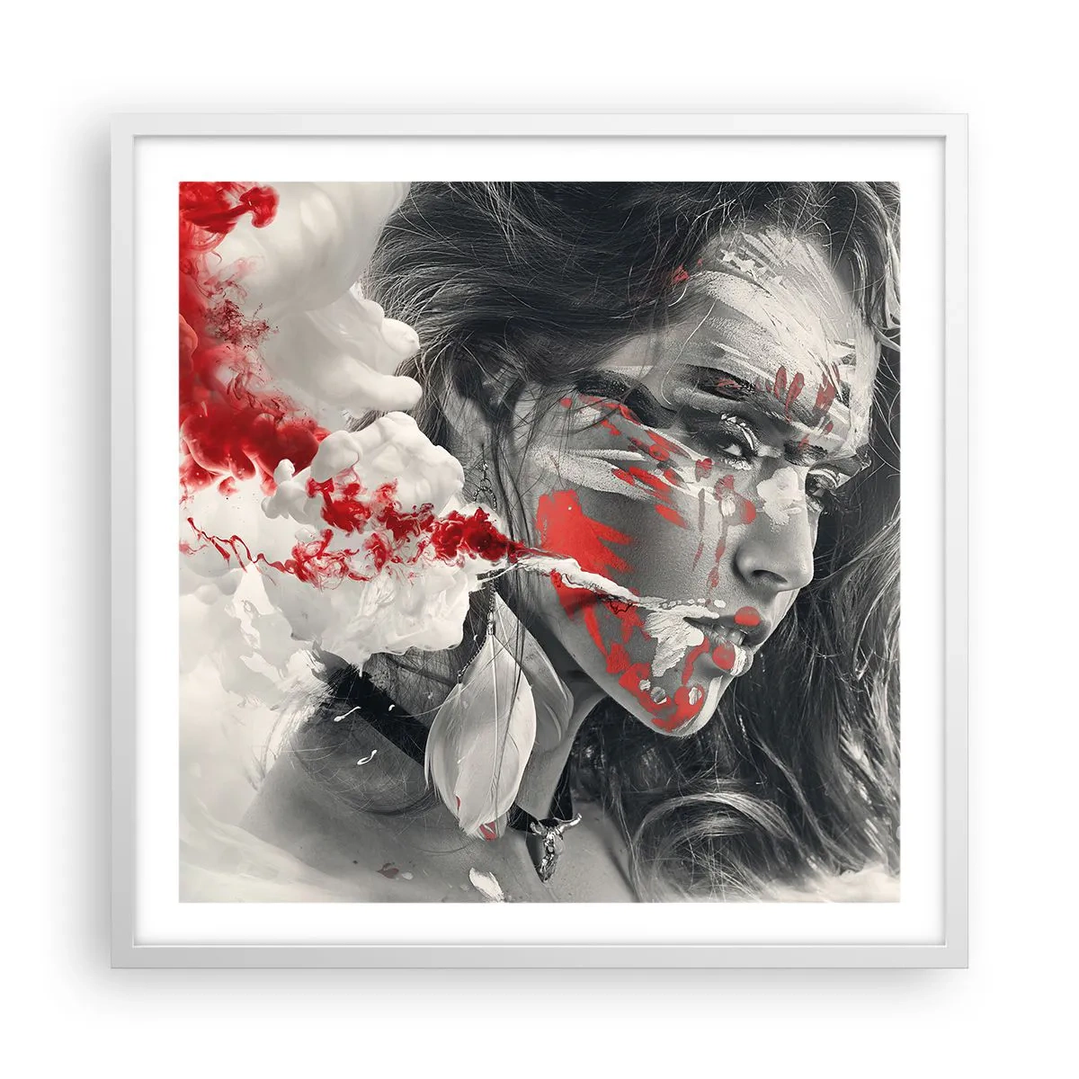 Plakat w białej ramie - W oparach absurdu - 60x60 cm