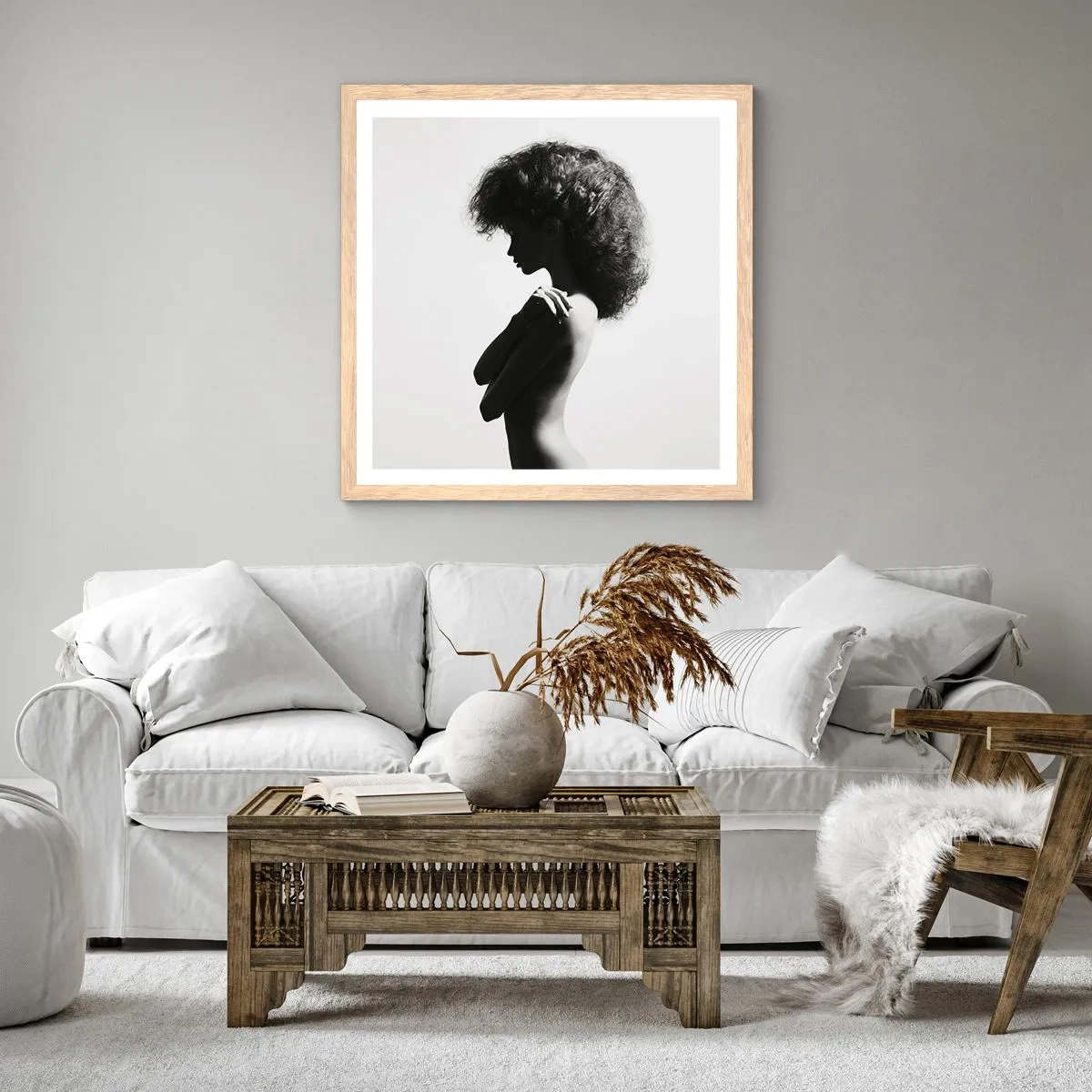 Plakat w ramie jasny dąb - Jak kwiat na smukłej łodydze - 60x60 cm