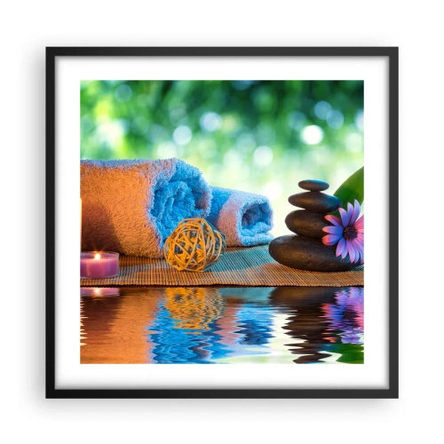 Plakat w czarnej ramie - Czas dla ciała - 50x50 cm