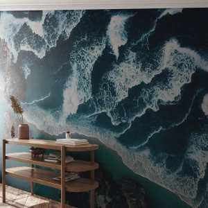 Fototapeta Samoprzylepna Deluxe Sticker - Otulone falami - Klif, Morze, Natura - 200x140 cm