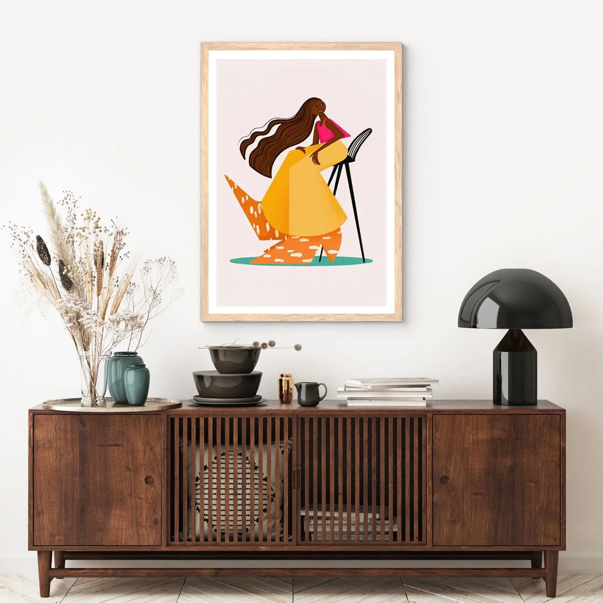 Plakat w ramie jasny dąb - Moda to też zabawa - 50x70 cm