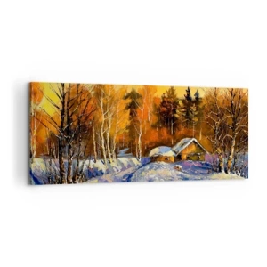 Obraz na płótnie - Zimowa impresja w słońcu - 100x40 cm