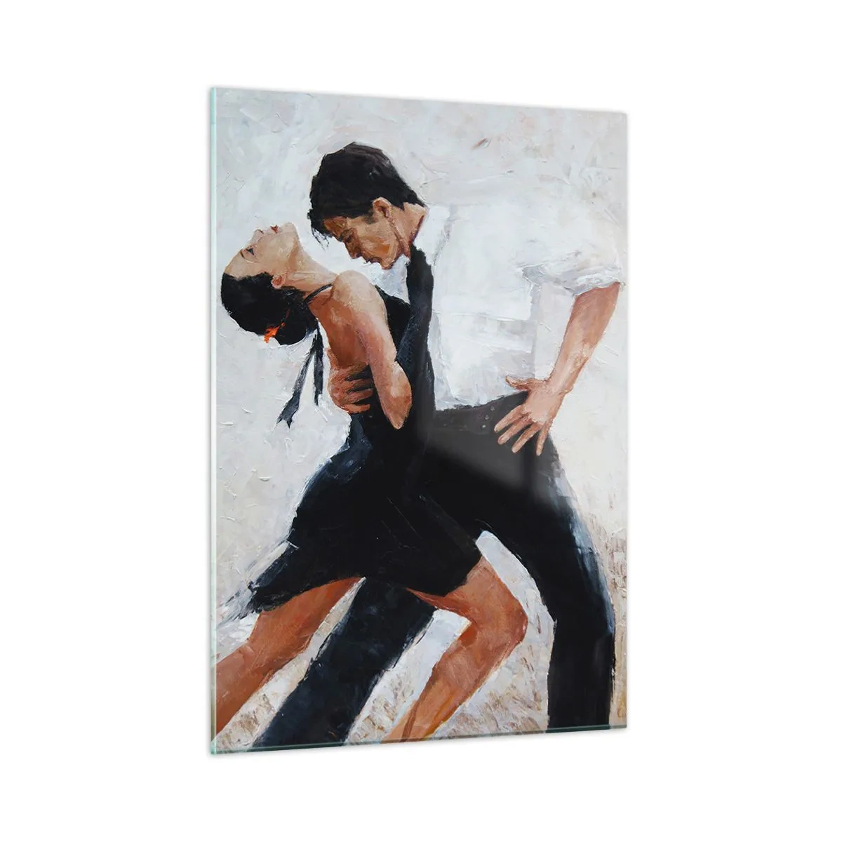 Obraz na szkle - Para tańcząca tango w dynamicznej pozie - 50x70cm - Tango mych marzeń i snów - Nowoczesna dekoracja ścienna do salonu, kuchni i sypialni ARTTOR