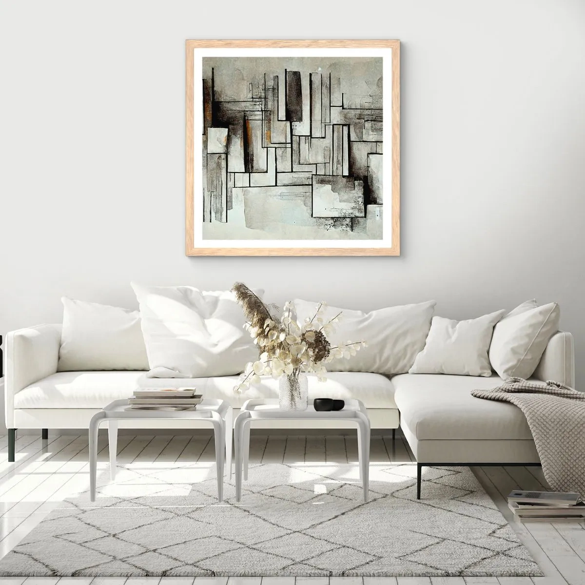 Plakat w ramie jasny dąb - Siła prostoty - 40x40 cm