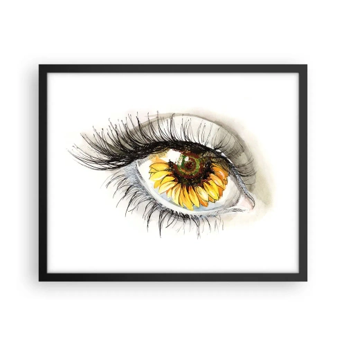Plakat w czarnej ramie - Spojrzenie gorące jak lato - 50x40 cm