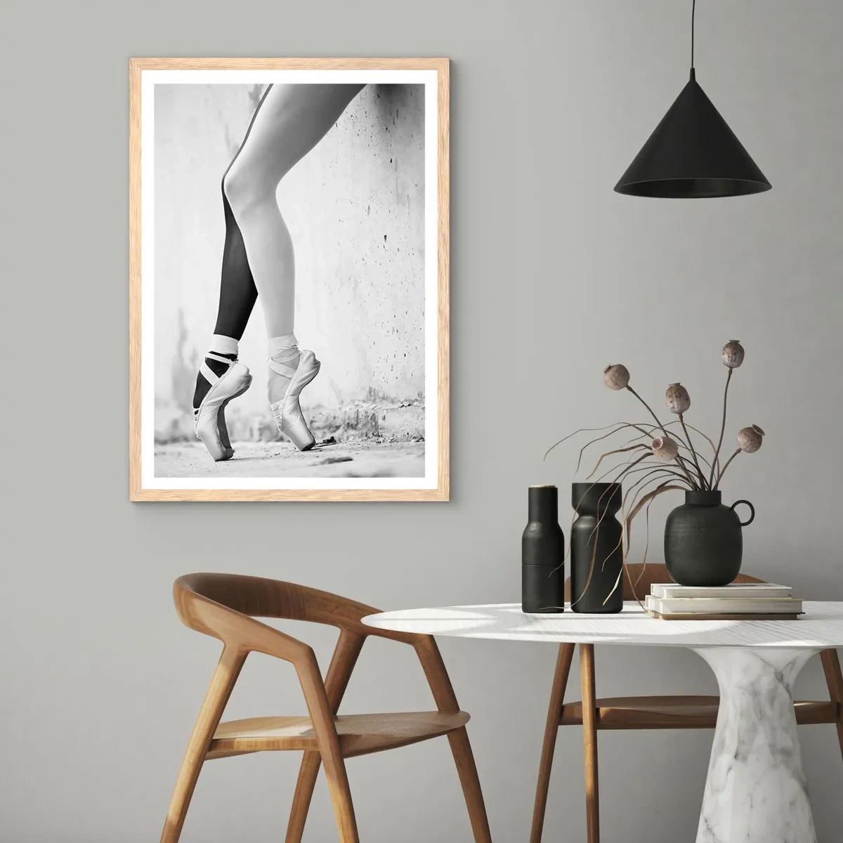 Plakat w ramie jasny dąb - Balerina, voila! - 70x100 cm