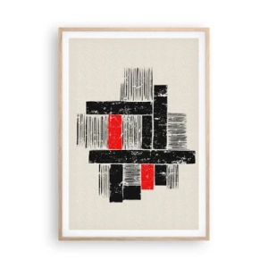 Plakat w ramie jasny dąb - Czerwone i czarne - 70x100 cm