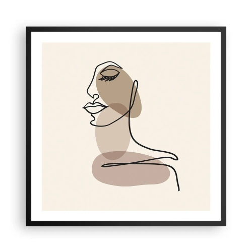 Plakat w czarnej ramie - Zasłuchana w siebie - 60x60 cm