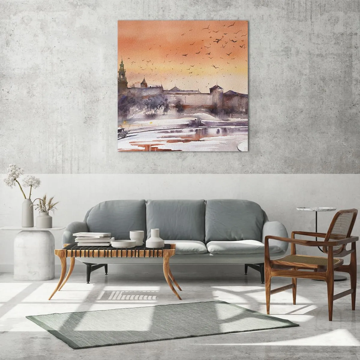 Obraz na szkle - Królewski zachód słońca - 60x60 cm