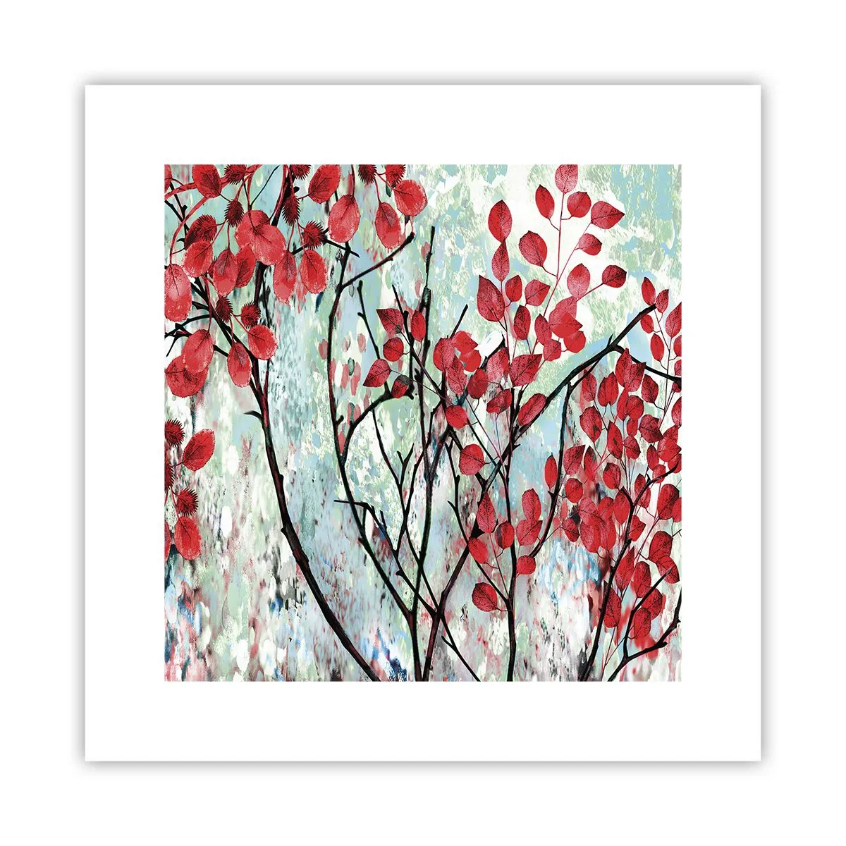 Plakat - Drzewo w szkarłacie - 30x30 cm