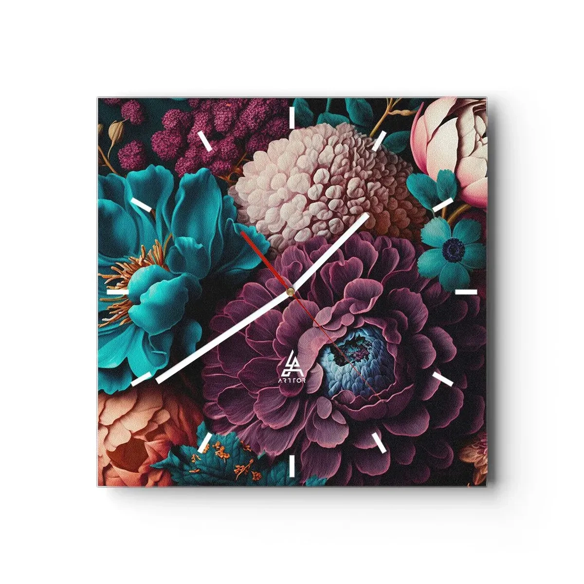 Zegar ścienny - Natura na bogato - 40x40 cm