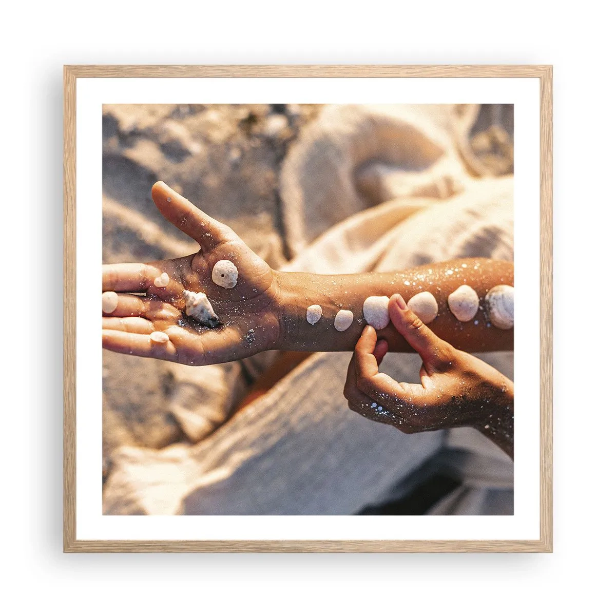 Plakat w ramie jasny dąb - Piękno w zasięgu ręki - 60x60 cm