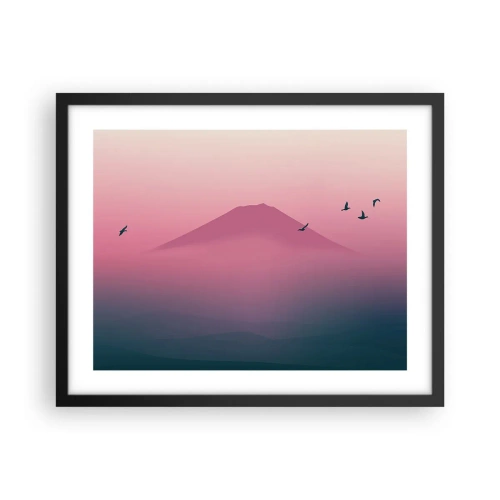 Plakat w czarnej ramie - Wędrowcy ponad chmurami - 50x40 cm