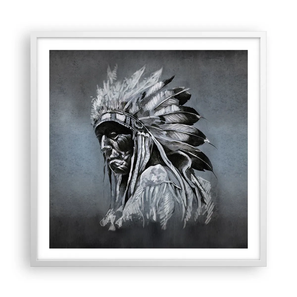 Plakat w białej ramie - Powrót do korzeni - 60x60 cm